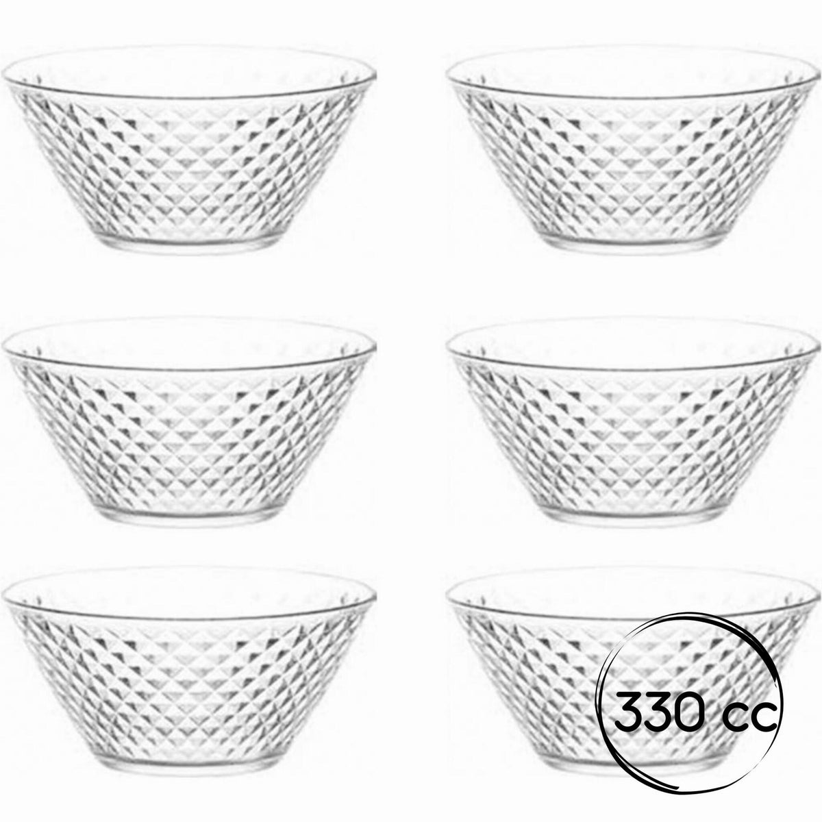 LAV Artemis Glasschalen mit modernem Rillendesign für Dessert und Snacks