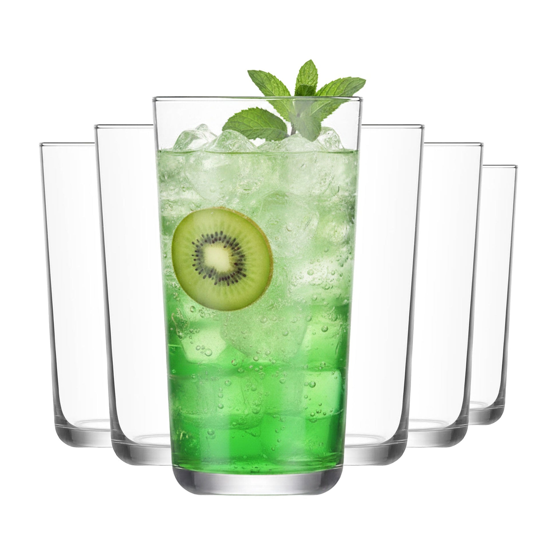 LAV Assos Longdrinkgläser 6er Set 490 ml klare Gläser für Küche und Home Bar