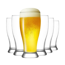 Sechs klare LAV Brotto Biergläser 565 ml für Gartenparty und Home Bar
