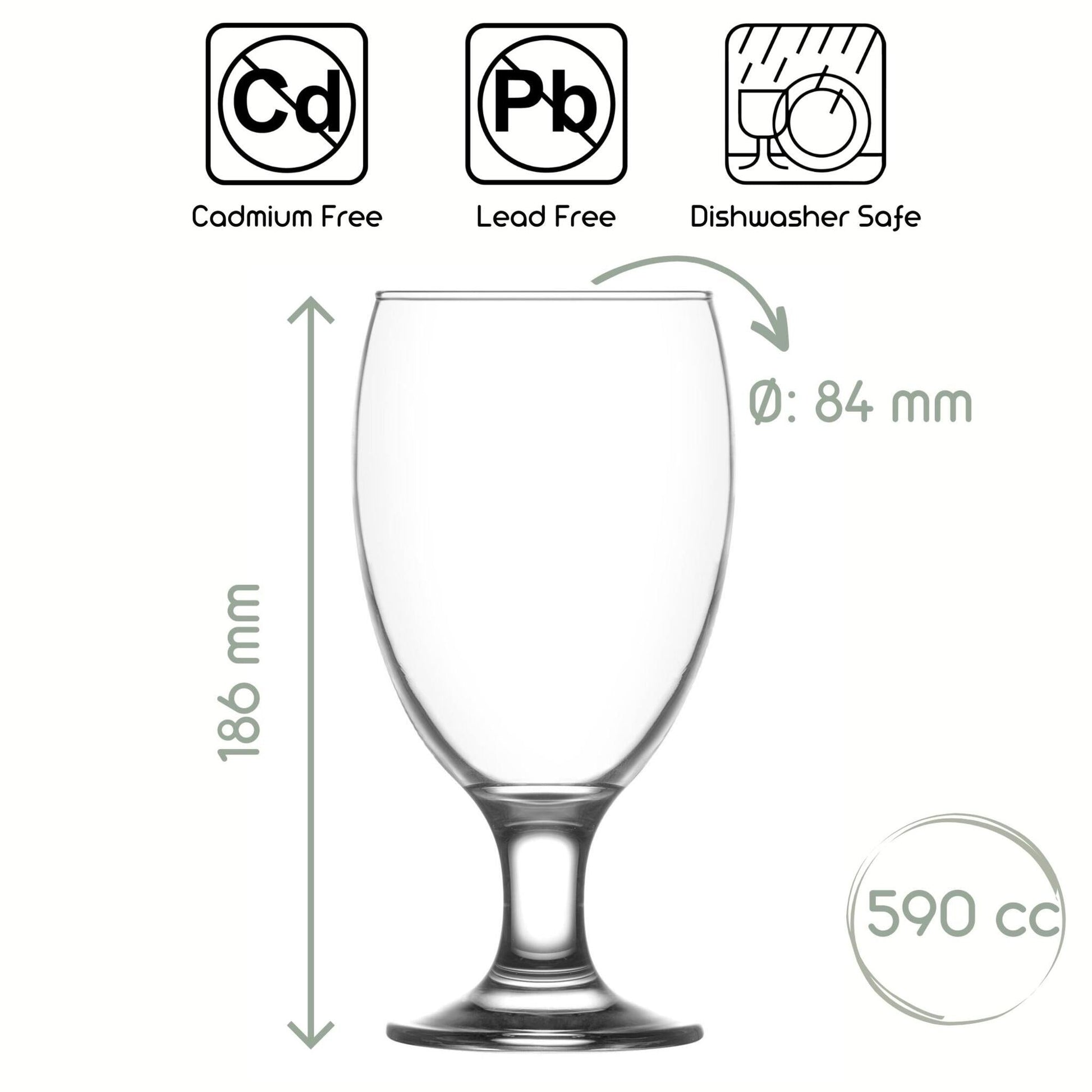 Bierglas Set 590 ml für Alltag Gartenparty und Esstisch