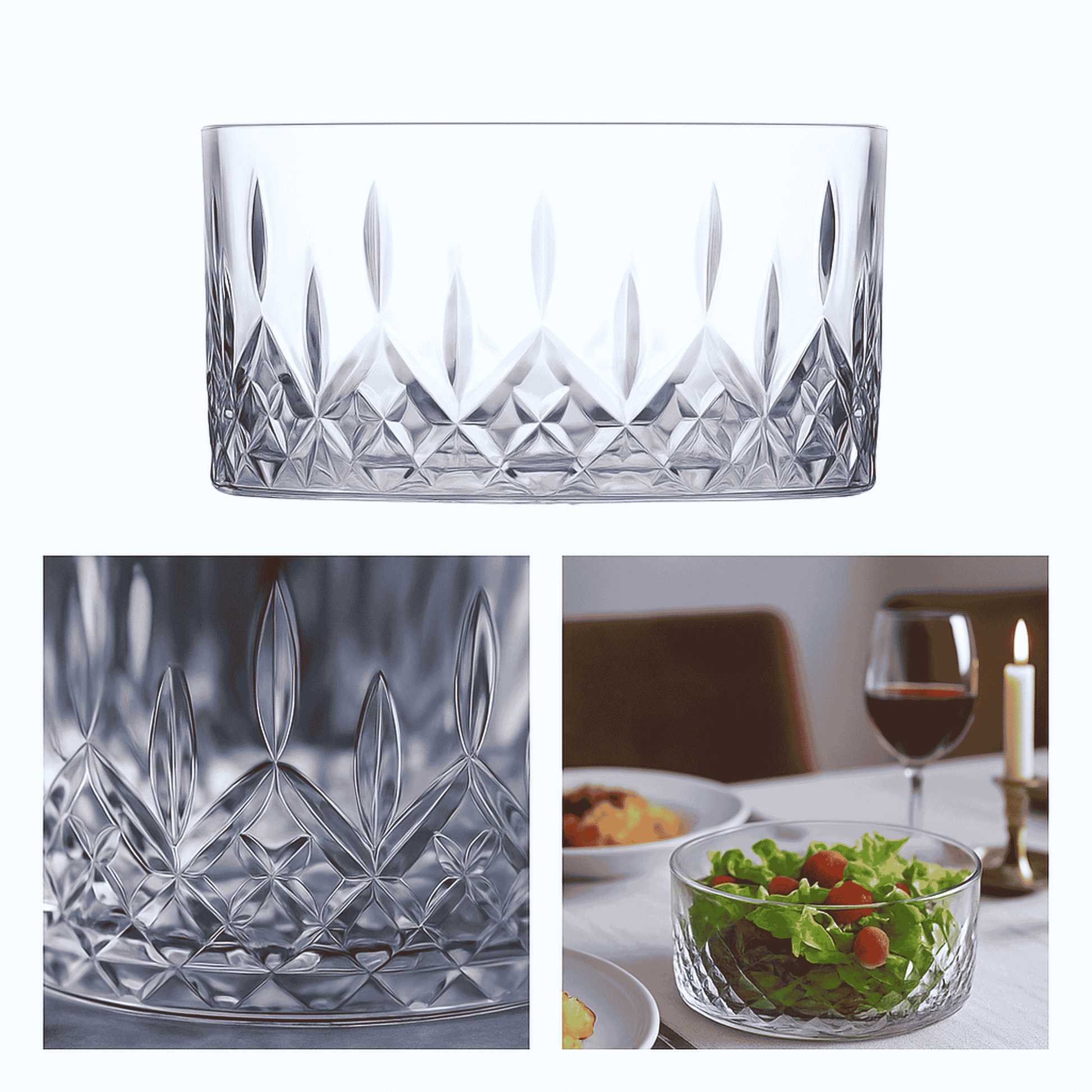 LAV Odin Glasschalen 2er Set aus transparentem Glas für Dessert und Servieren