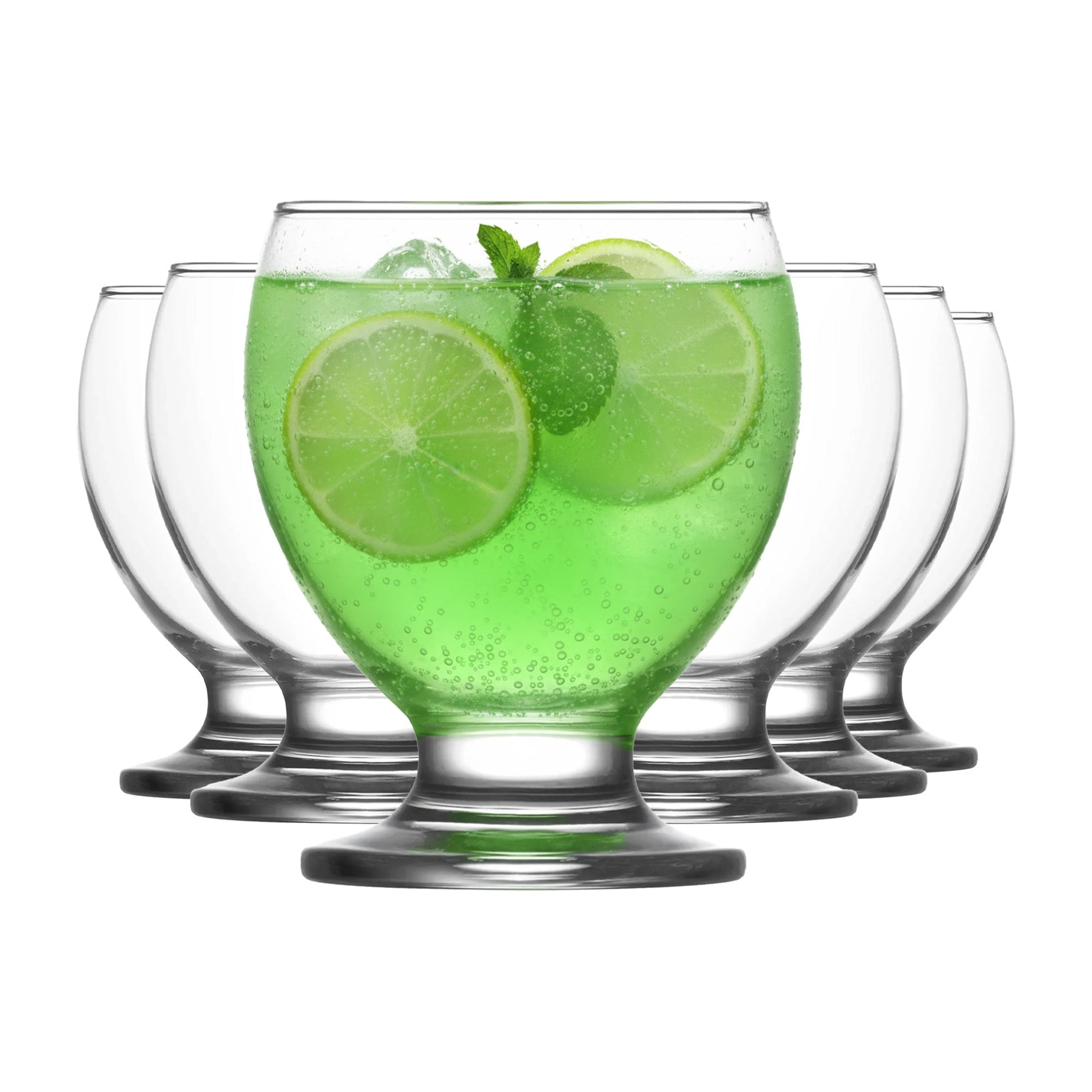 LAV Teo Softdrinkgläser 250 ml 6er Set transparentes Glas für Softdrinks und Saft