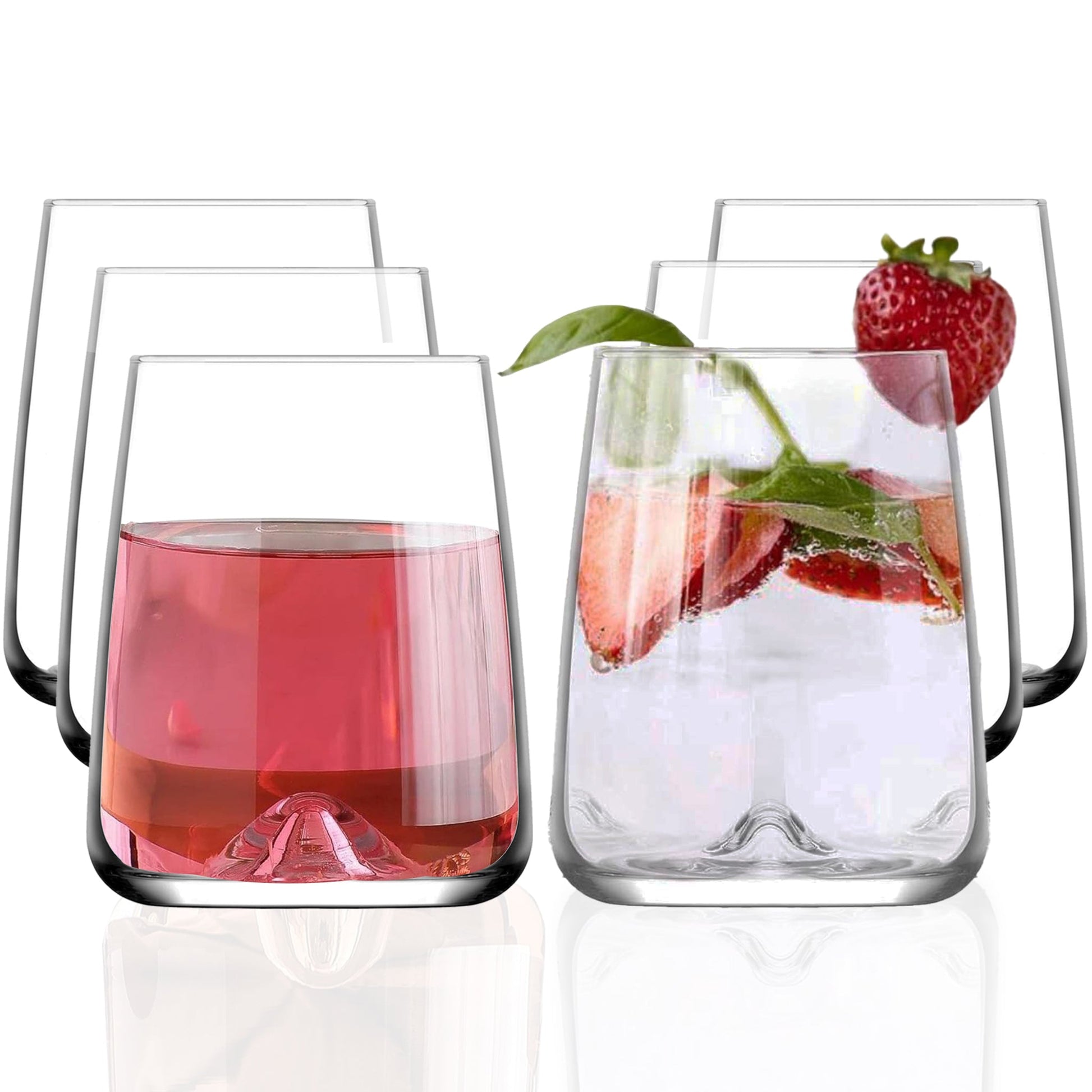 LAV Terra Weingläser 475 ml 6er Set transparentes Klarglas für Wein und Wasser