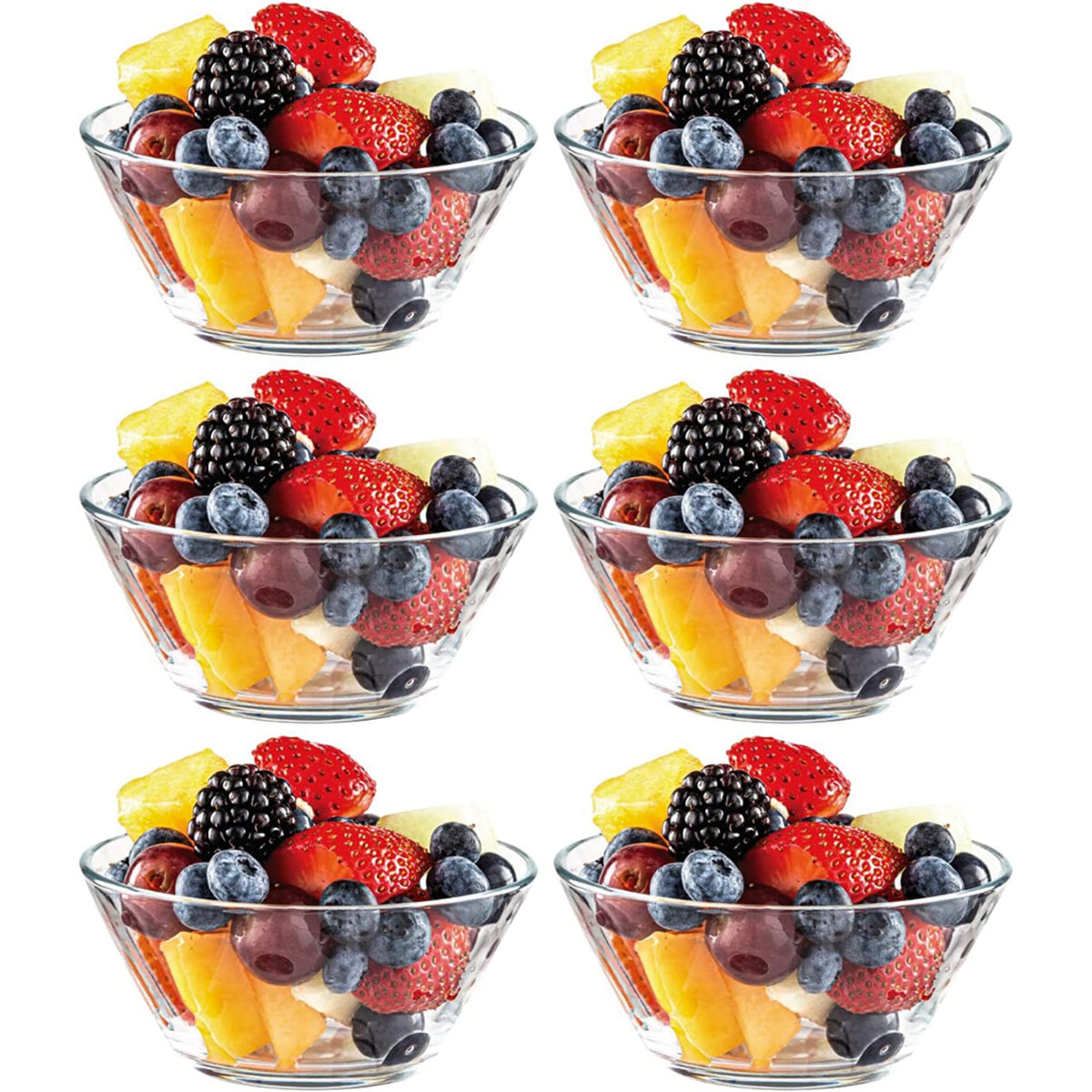 LAV Vega Dessertschalen 6er Set aus Glas für moderne Tischkultur