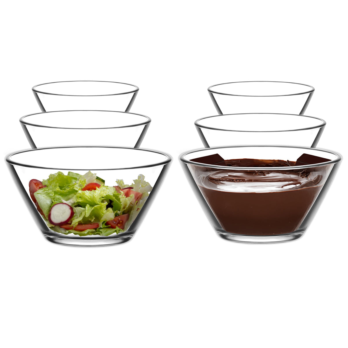 Dessertschalen und Servierschalen 6er Set aus Glas von LAV