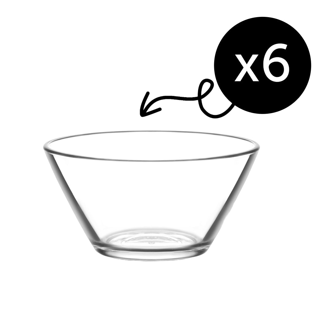 6 transparente Glasschalen von LAV für Dessert Joghurt und Salat