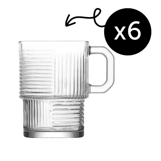 HELDENA Teegläser mit Henkel 270 ml – 6er-Set