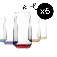Glas 480 ml Detailansicht farbiger Boden transparent moderner Farbakzent