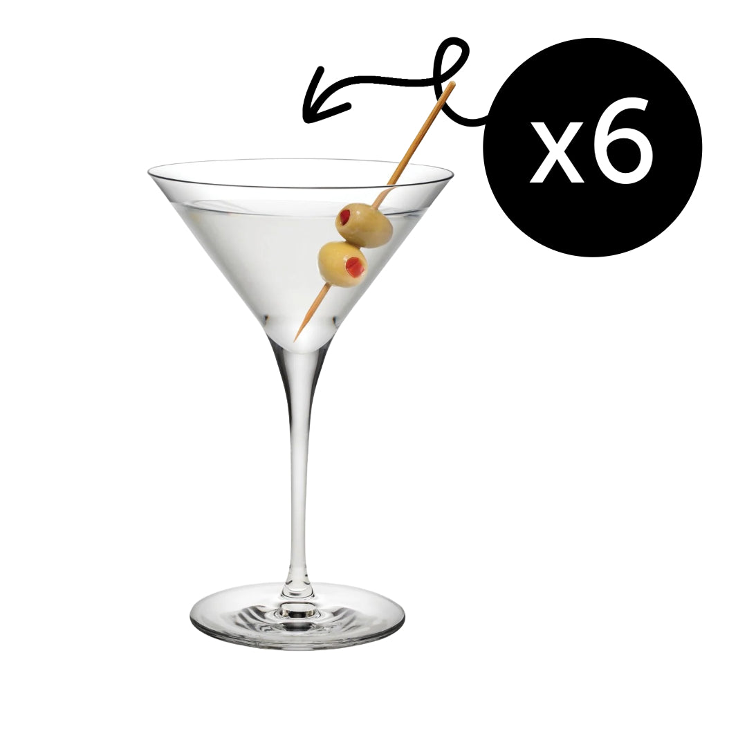 Sechs Reserva Martinigläser 235 ml transparentes Glas für Home Bar und Gäste