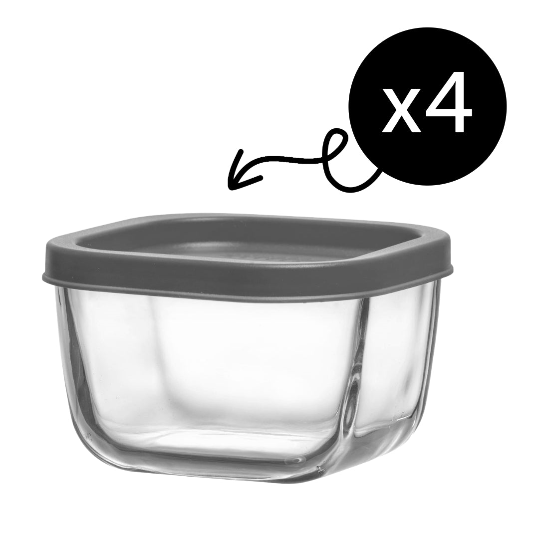 HELDENA Cube Frischhaltedosen 270 ml – Glas mit Deckel