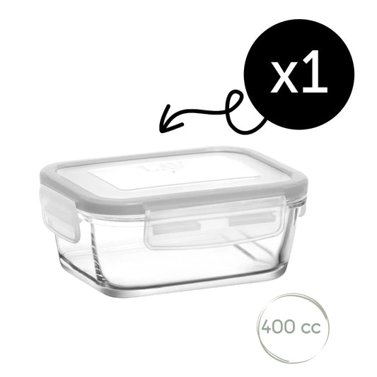 Glasbehälter LAV Fresco 400 ml Detailansicht klarer Deckel für Aufbewahrung