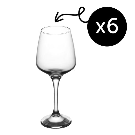 Sechs LAV Lal Trinkgläser 400 ml klares Glas für Haushalt und Alltag