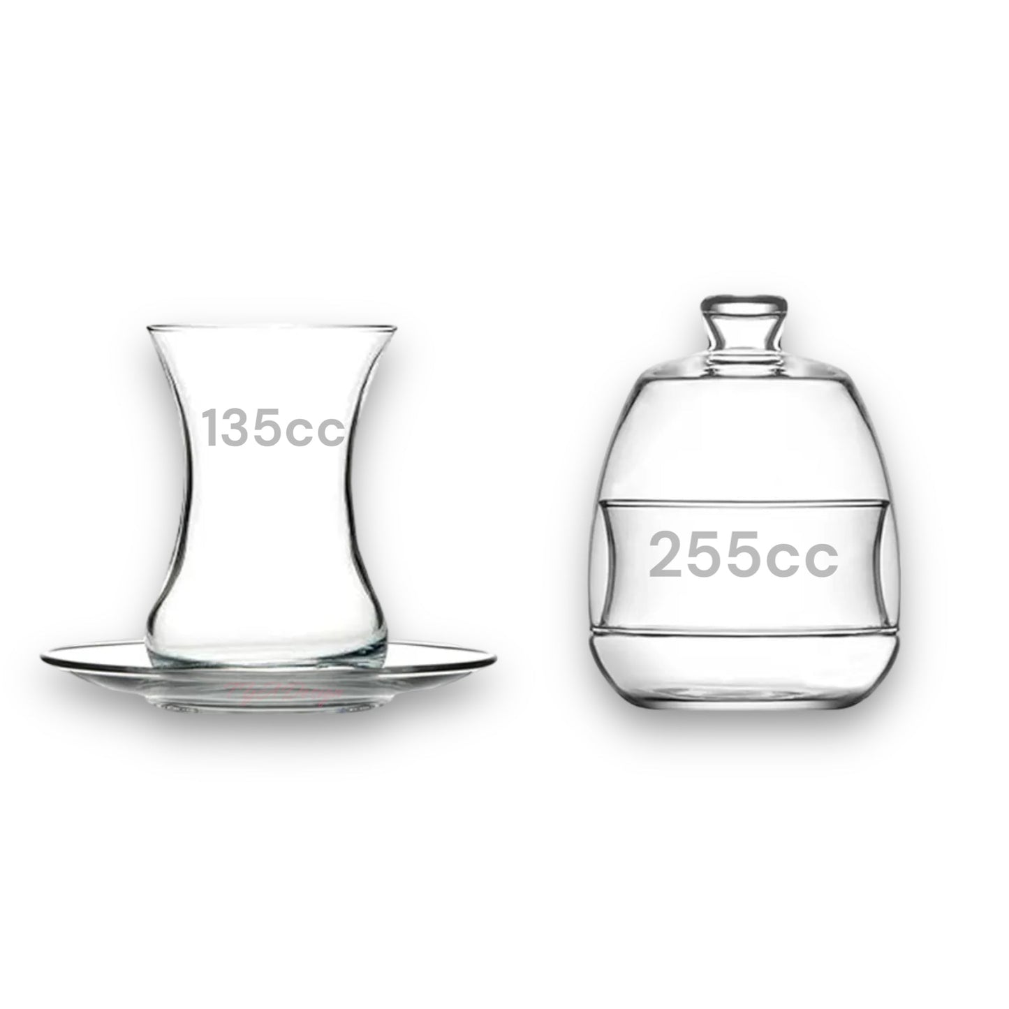 HELDENA Basak Teegläser-Set 135 ml – 13-teilig mit Zuckerdose