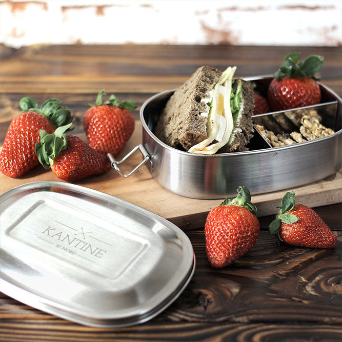 Kompakte Edelstahl Lunchbox Maya III für Picknick Schule und Alltag unterwegs