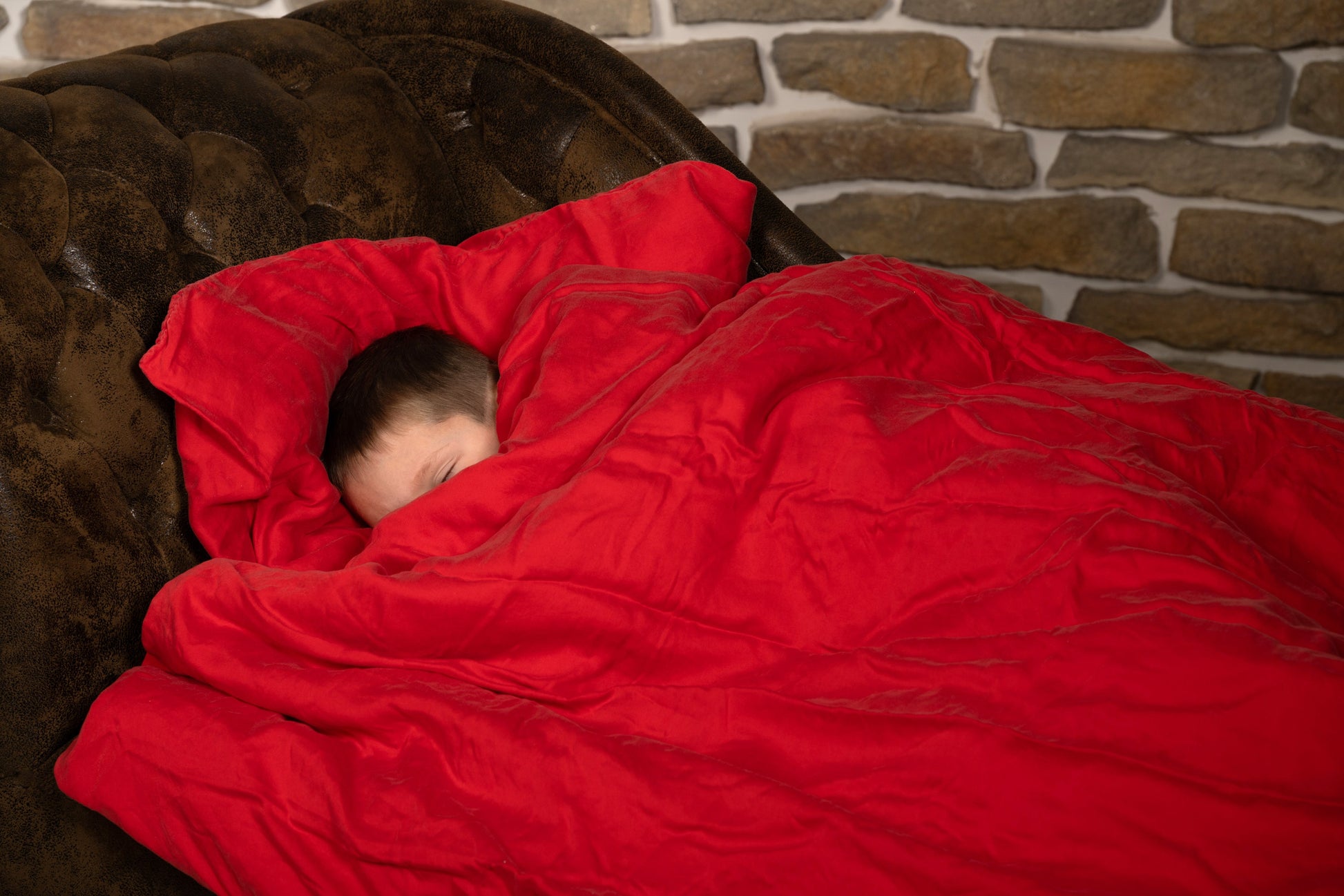Aurora Red TENCEL Kinderbättwäsche Deckenbezug Rot seidig weich