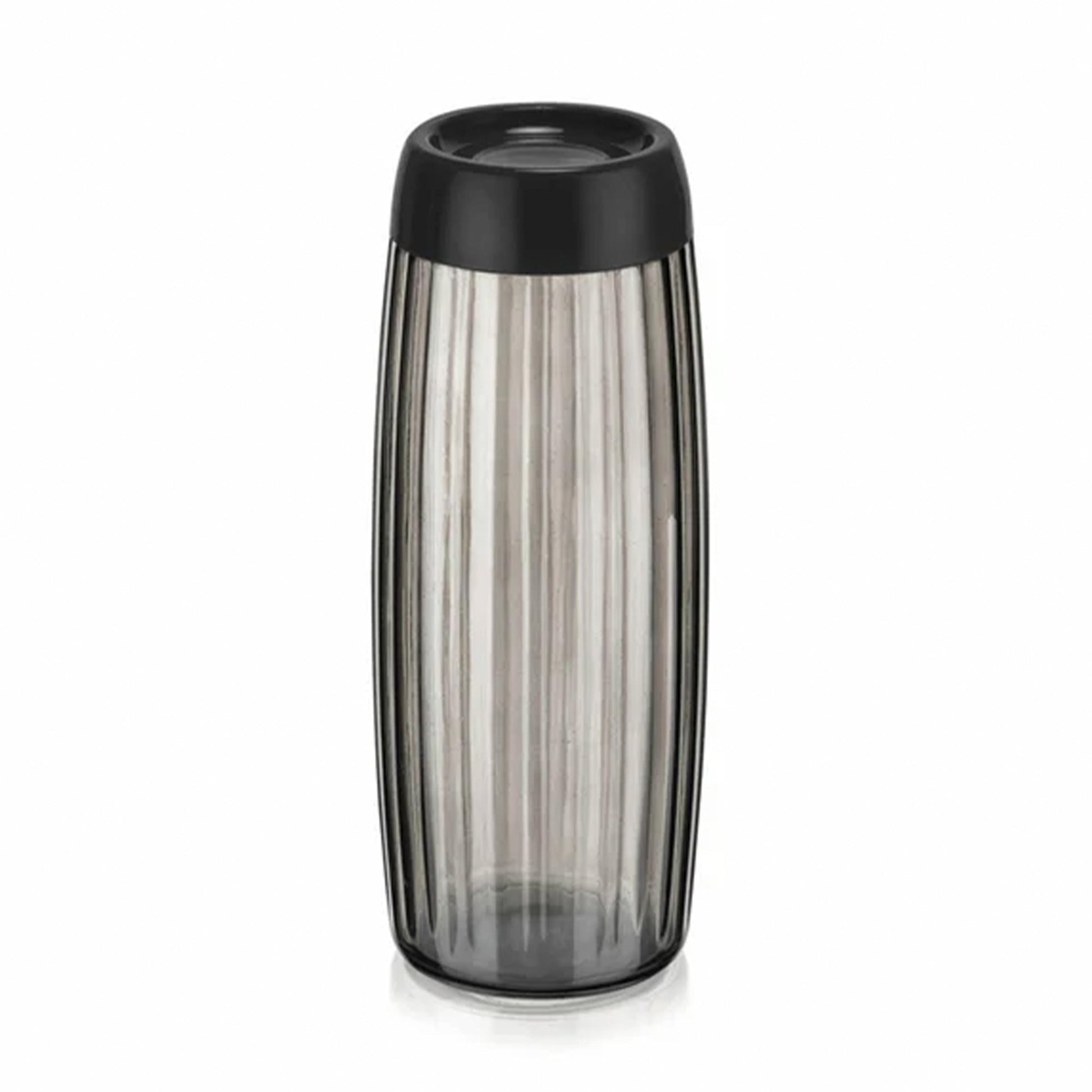 Michelino Tanja Vorratsglas 1.6 L Riffelmuster Anthrazit fuer Kueche und Deko