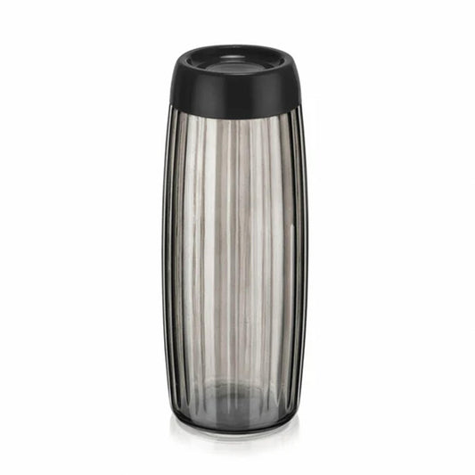 Michelino Tanja Vorratsglas 1.6 L Riffelmuster Anthrazit fuer Kueche und Deko
