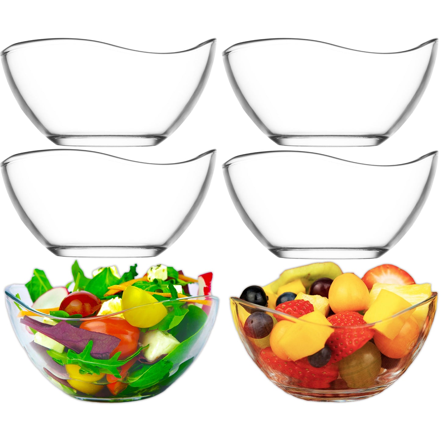 LAV Vira Servierschalen 310 ml transparent für Familie Gäste und moderne Tischkultur