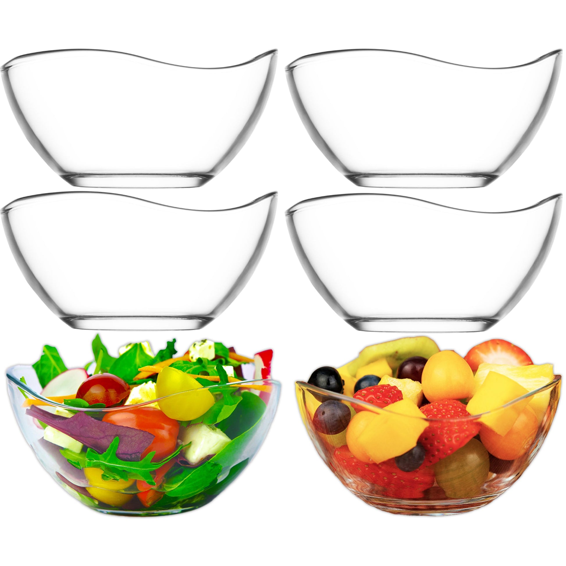 LAV Vira Servierschalen 310 ml transparent für Familie Gäste und moderne Tischkultur