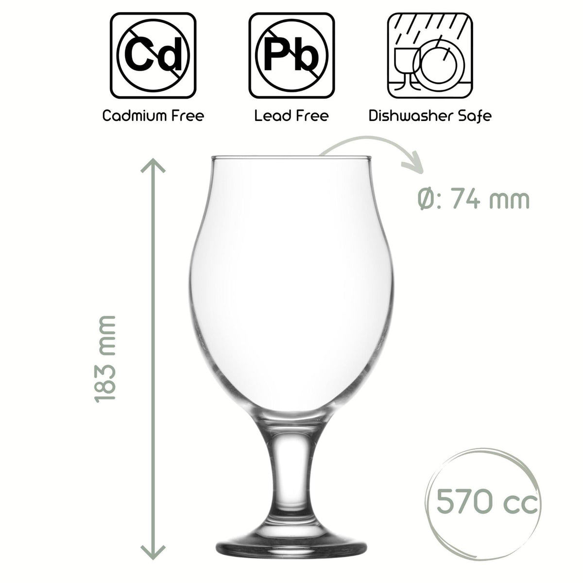 LAV Angelina Biergläser 570 ml im HELDENA Glaswaren Sortiment für Home Kitchen