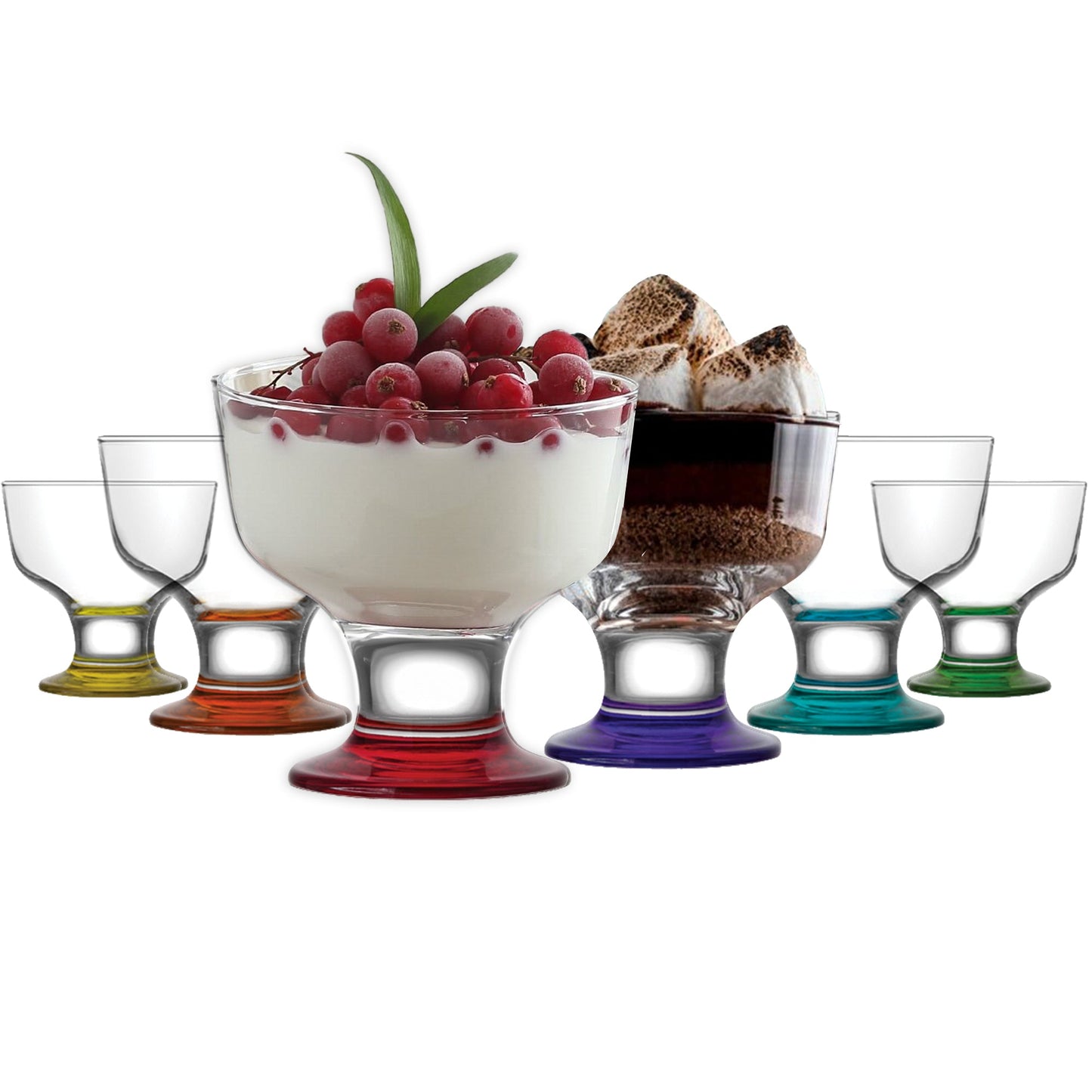 LAV Destina Eisbecher modernes farbiges Glasdesign für Familie und Alltag