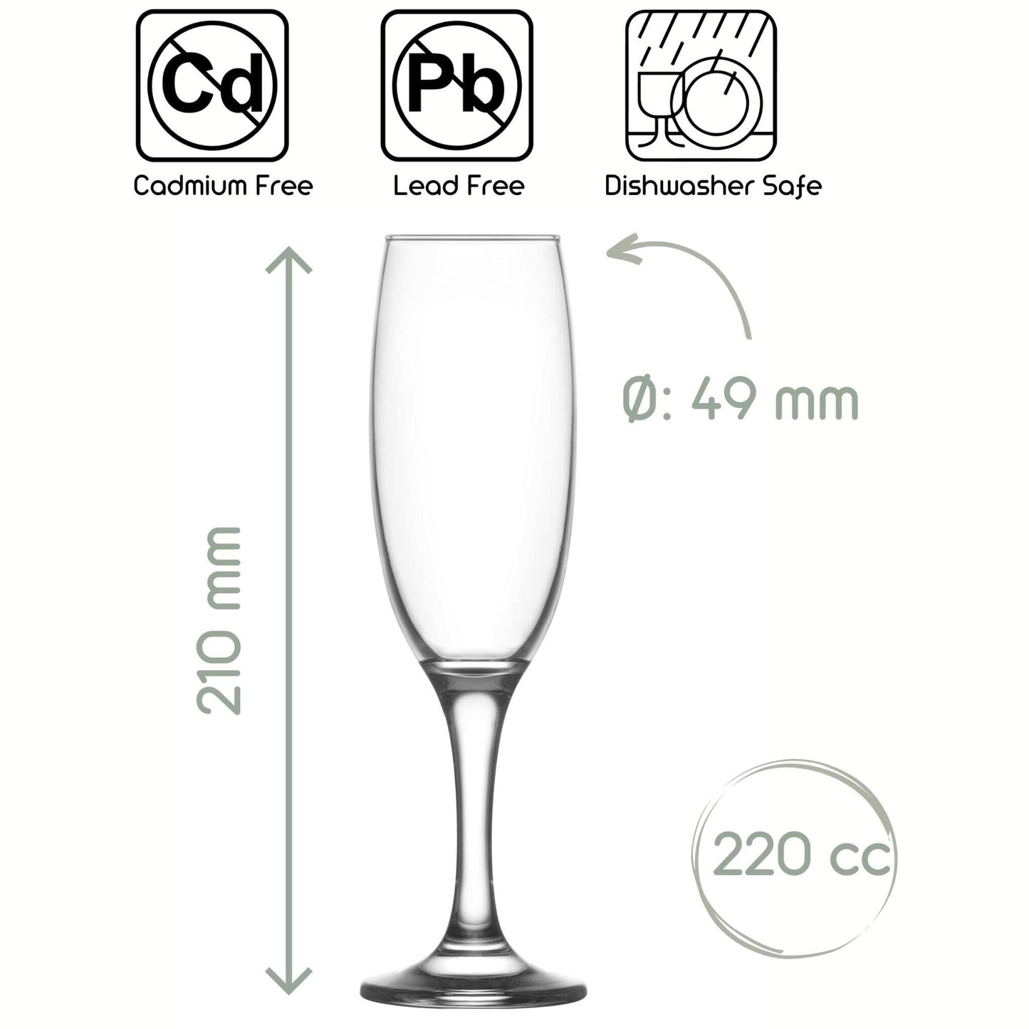 LAV Empire 6er Set Champagnerflöten für moderne Gastgeber