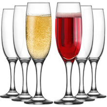 Transparente Champagnerflöten 6 Stück als Geschenkidee