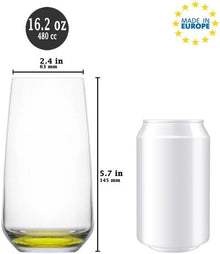 Transparente Gläser mit farbigem Boden 480 ml für Gartenparty und Alltag