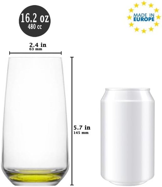 Transparente Gläser mit farbigem Boden 480 ml für Gartenparty und Alltag