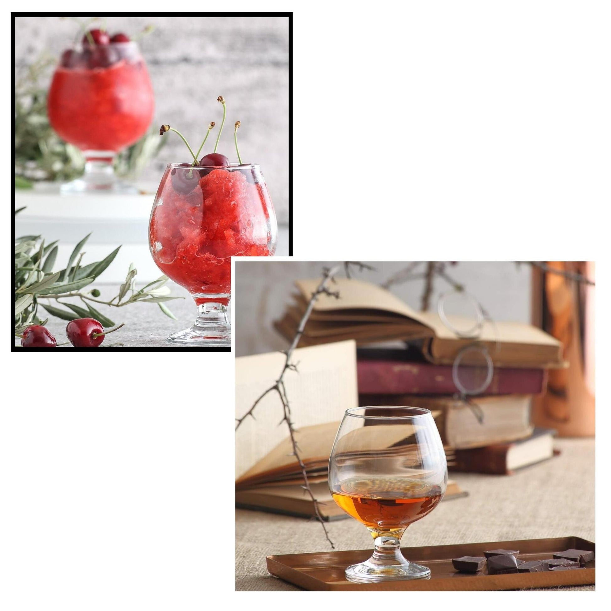 Transparentes Glas Set für Cognac Brandy Cocktails und Softdrinks
