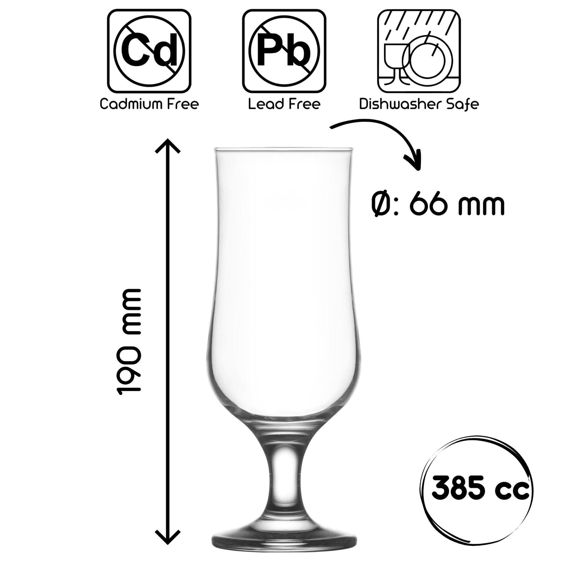 LAV Nevakar Bierglas Einzelansicht 385 ml klares Glas
