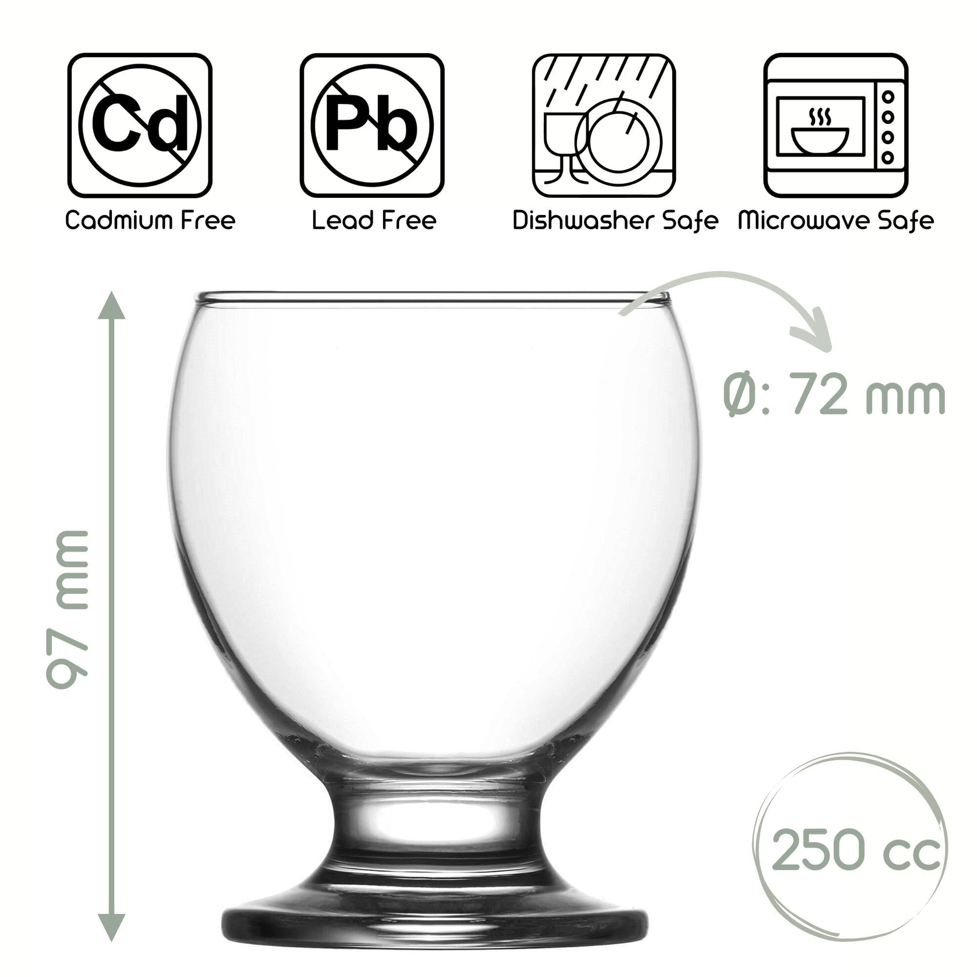 Sechs Teo Gläser 250 ml spülmaschinengeeignet für Haushalt