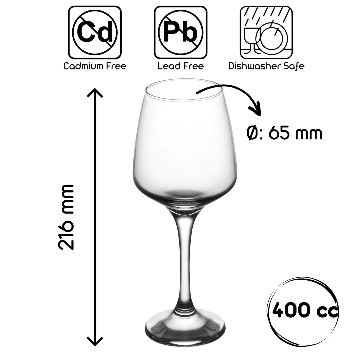 LAV Lal Glas 400 ml Detailansicht transparent schlichte Form Allzweck