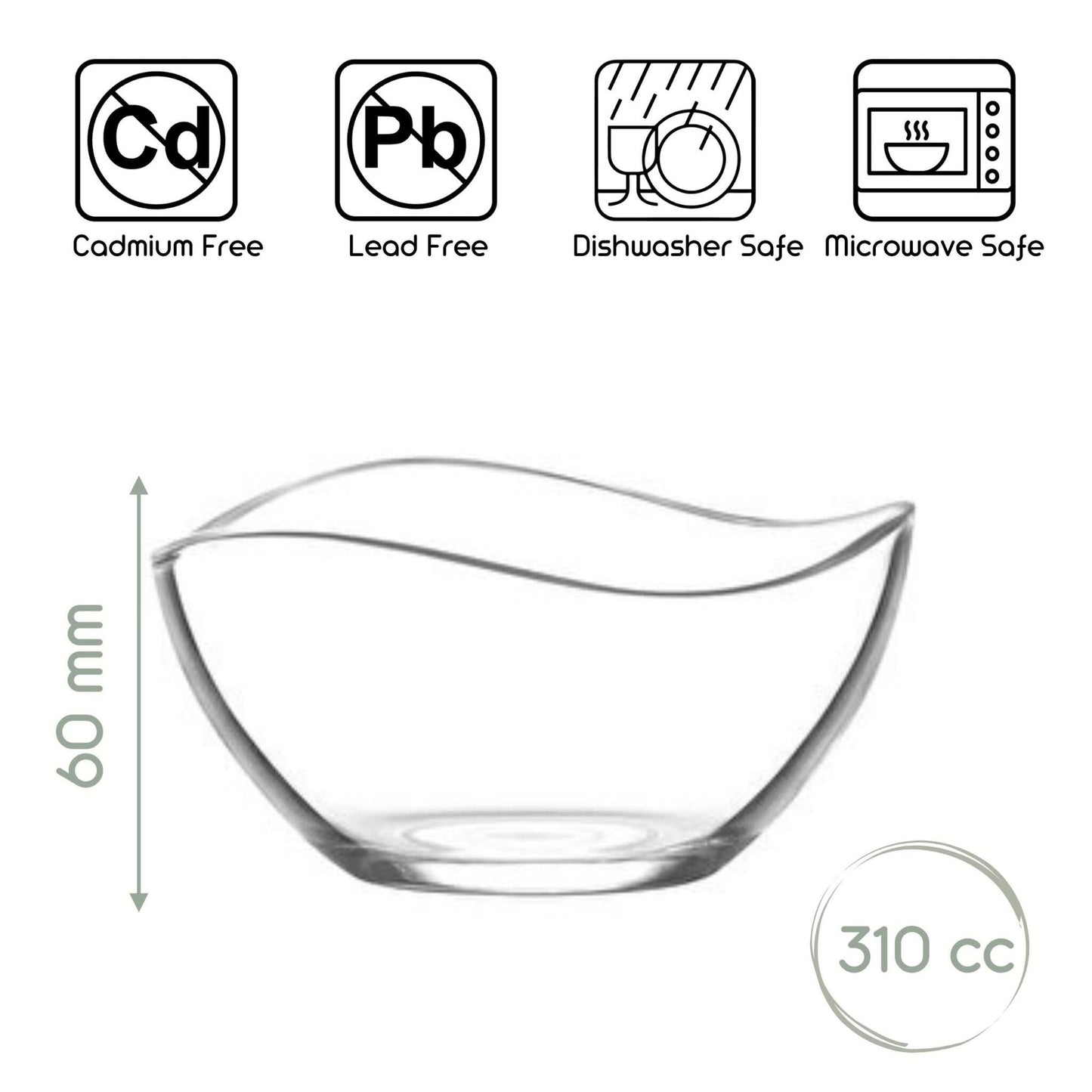Dessertschalen Glas 310 ml für Joghurt Salat Snacks und Servierportionen