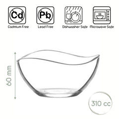 Dessertschalen Glas 310 ml für Joghurt Salat Snacks und Servierportionen