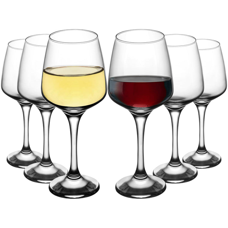 LAV Lal Allzweckgläser 400 ml 6er Set transparentes Glas für Wasser Wein und Saft