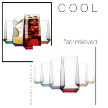 Longdrinkgläser 480 ml 6er Set mit farbigem Boden