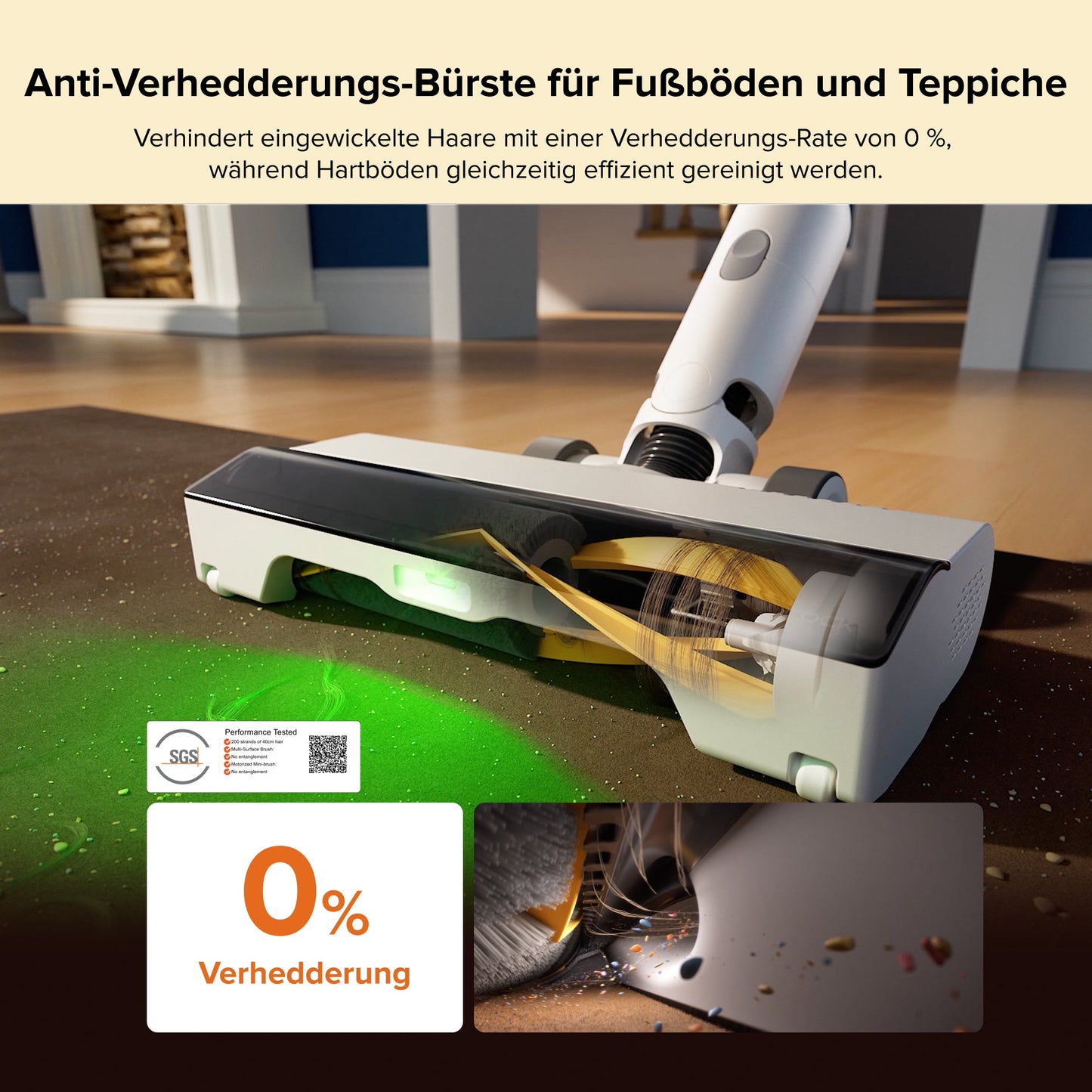 H60 Hub knickbares Rohr reinigt unter Sofa und Möbeln einfach