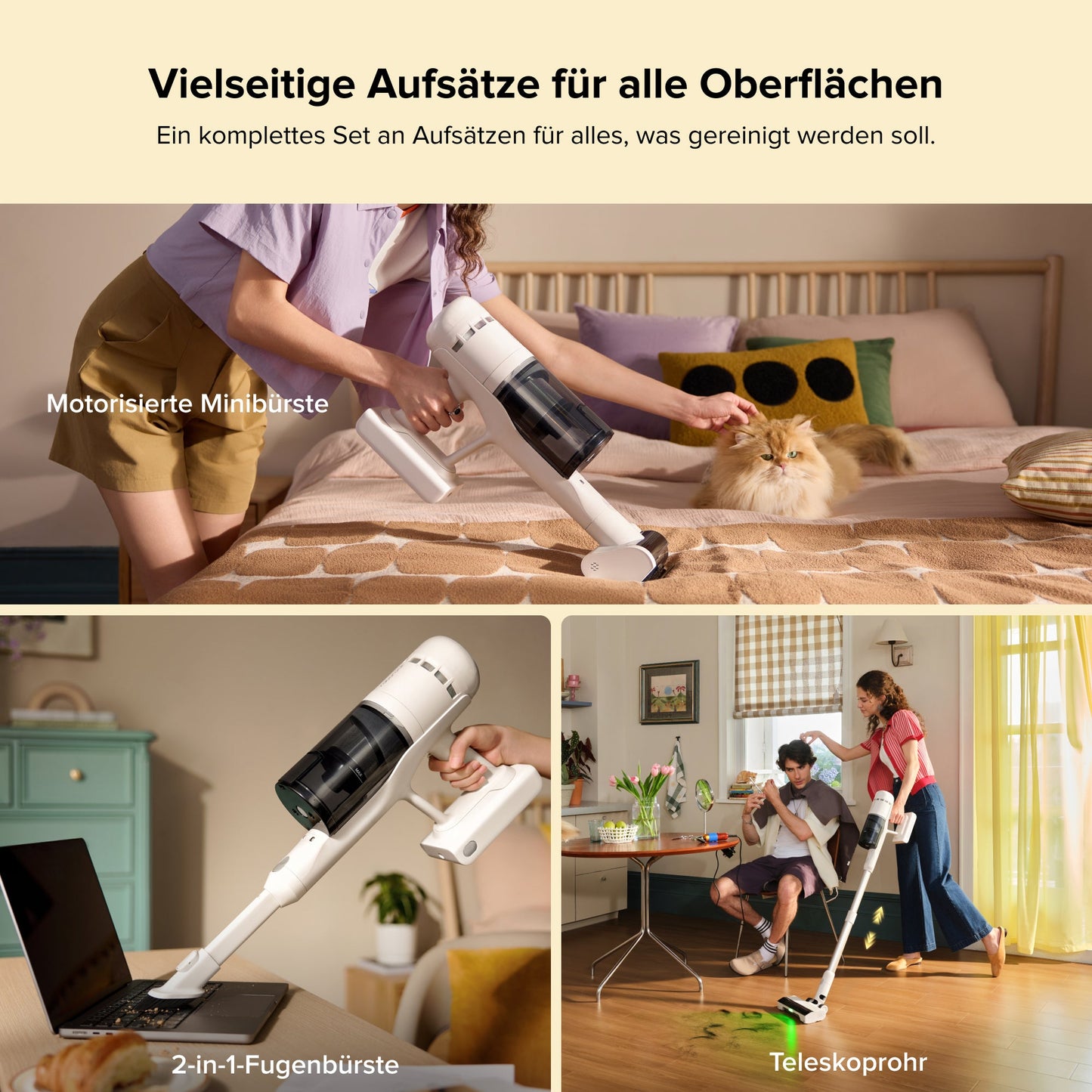 Roborock H60 Hub Akku-Staubsauger mit Absaugstation und Zubehör für Hartböden