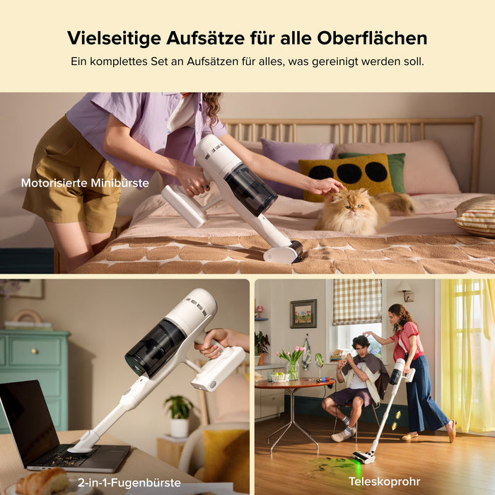 Roborock H60 Hub Akku-Staubsauger mit Absaugstation und Zubehör für Hartböden