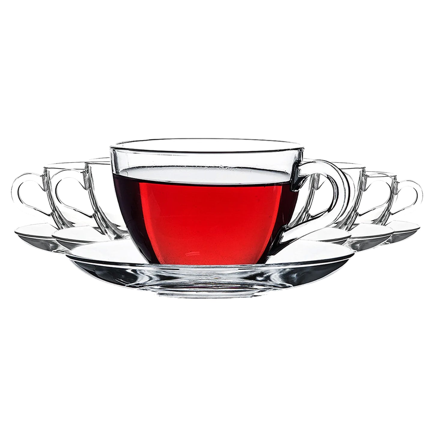 HELDENA Basic Glastassen-Set 238 ml – mit Untertellern