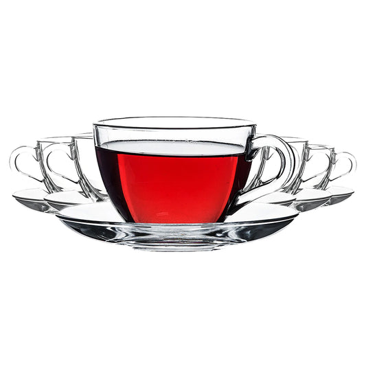 HELDENA Basic Glastassen-Set 238 ml – mit Untertellern