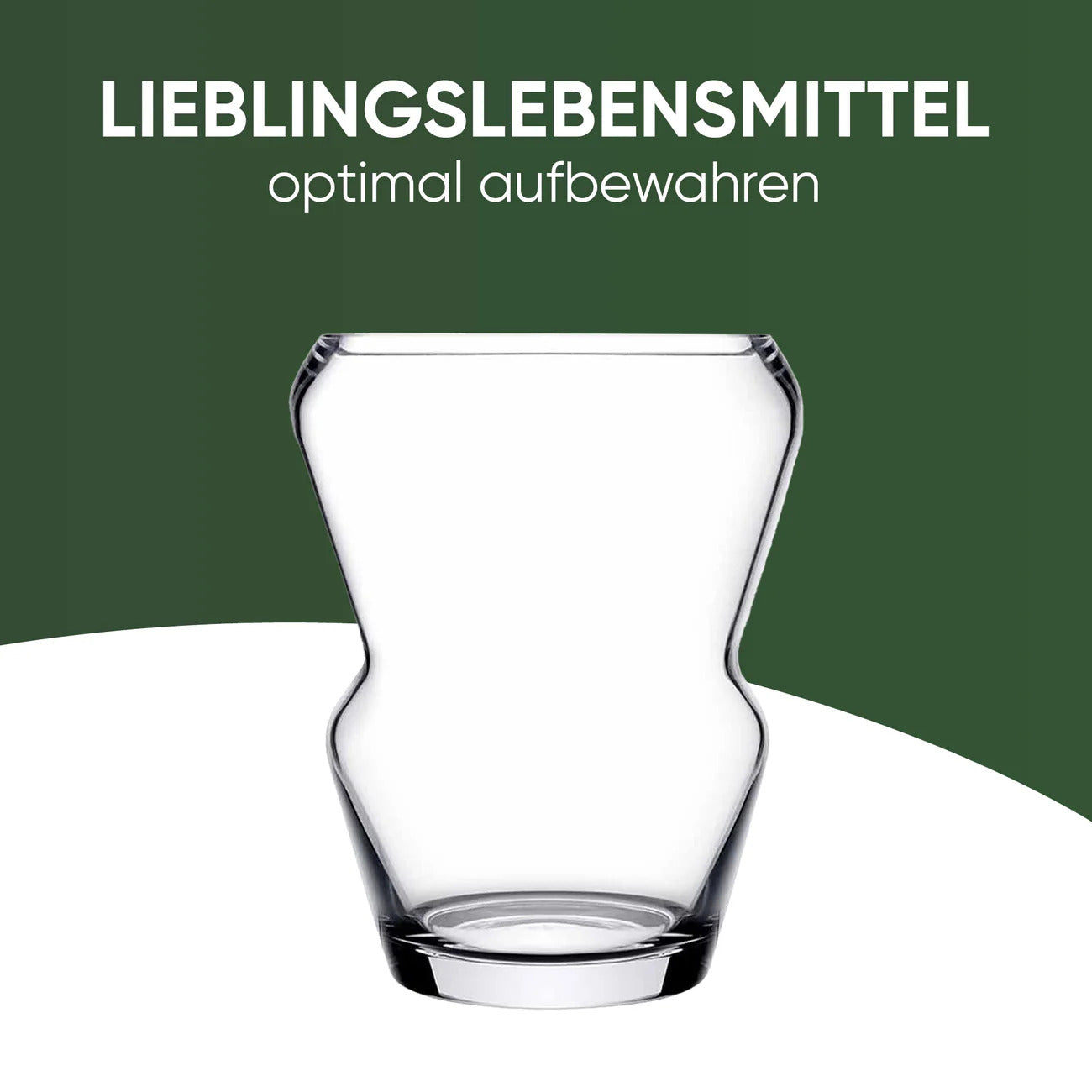 Klare Glasvase aus Crystallin auf neutralem Hintergrund
