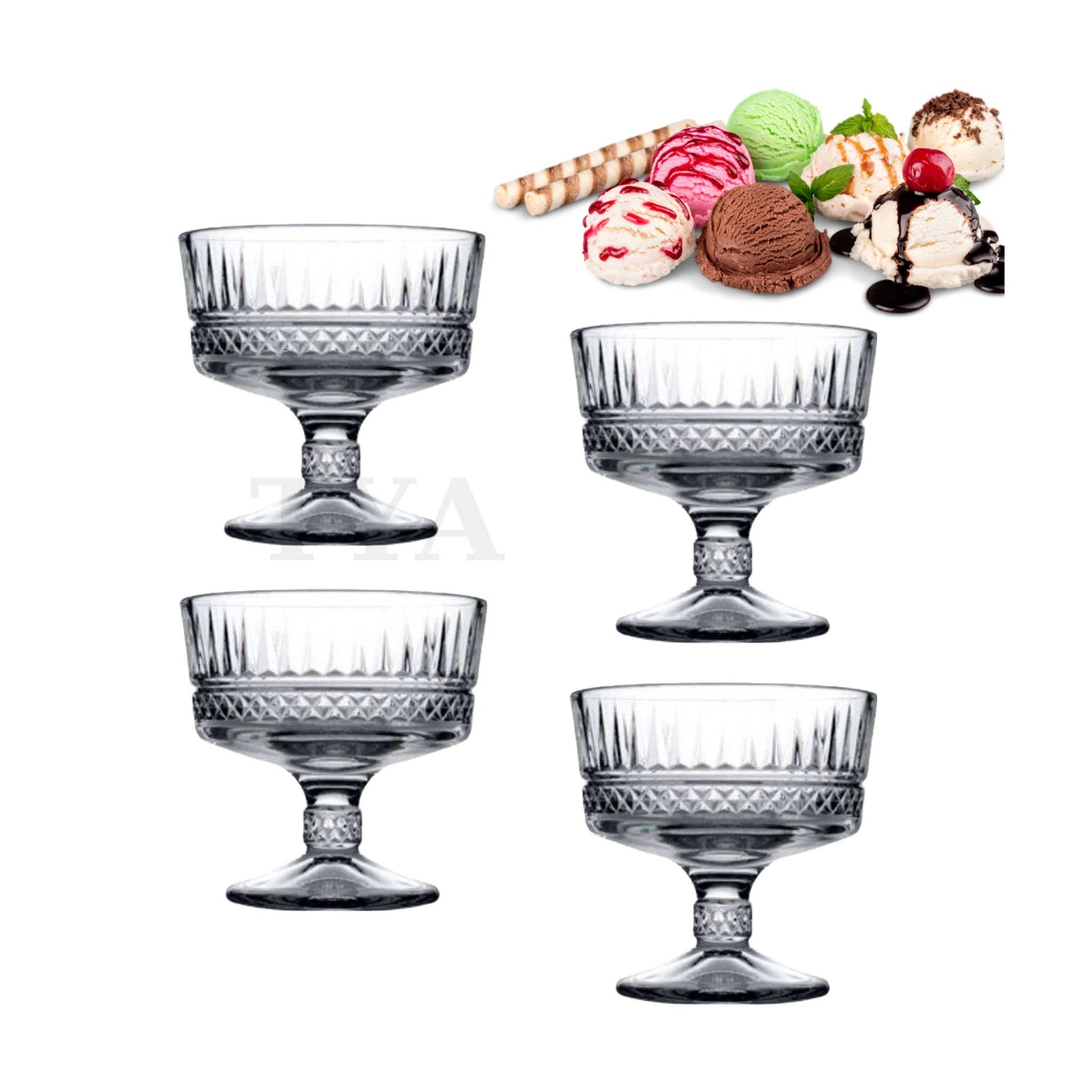 Pasabahce Elysia Dessertgläser transparent 515 ml für Eiscreme Snacks Gäste und moderne Tischkultur