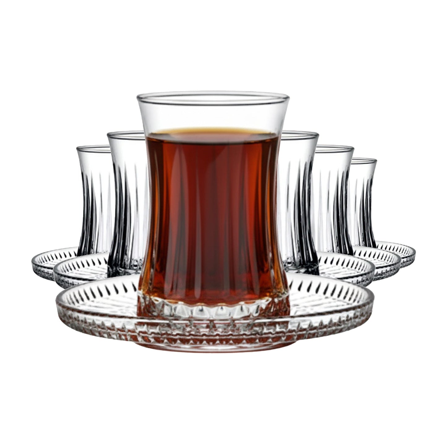 HELDENA Elysia Teeset 170 ml – 12-teiliges Teeglas-Set mit Untertassen
