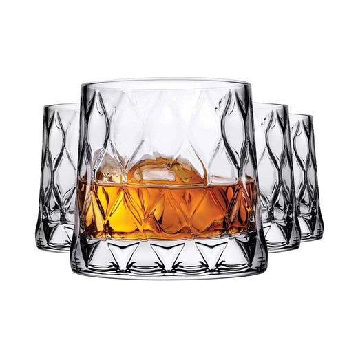 HELDENA Whiskyglas 300 ml – 4er Set mit Blattmuster