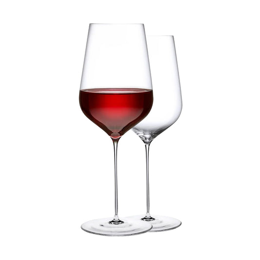 Zwei NUDE Stem Zero Weingläser 510 ml transparent für Dinner und stilvolle Tischkultur