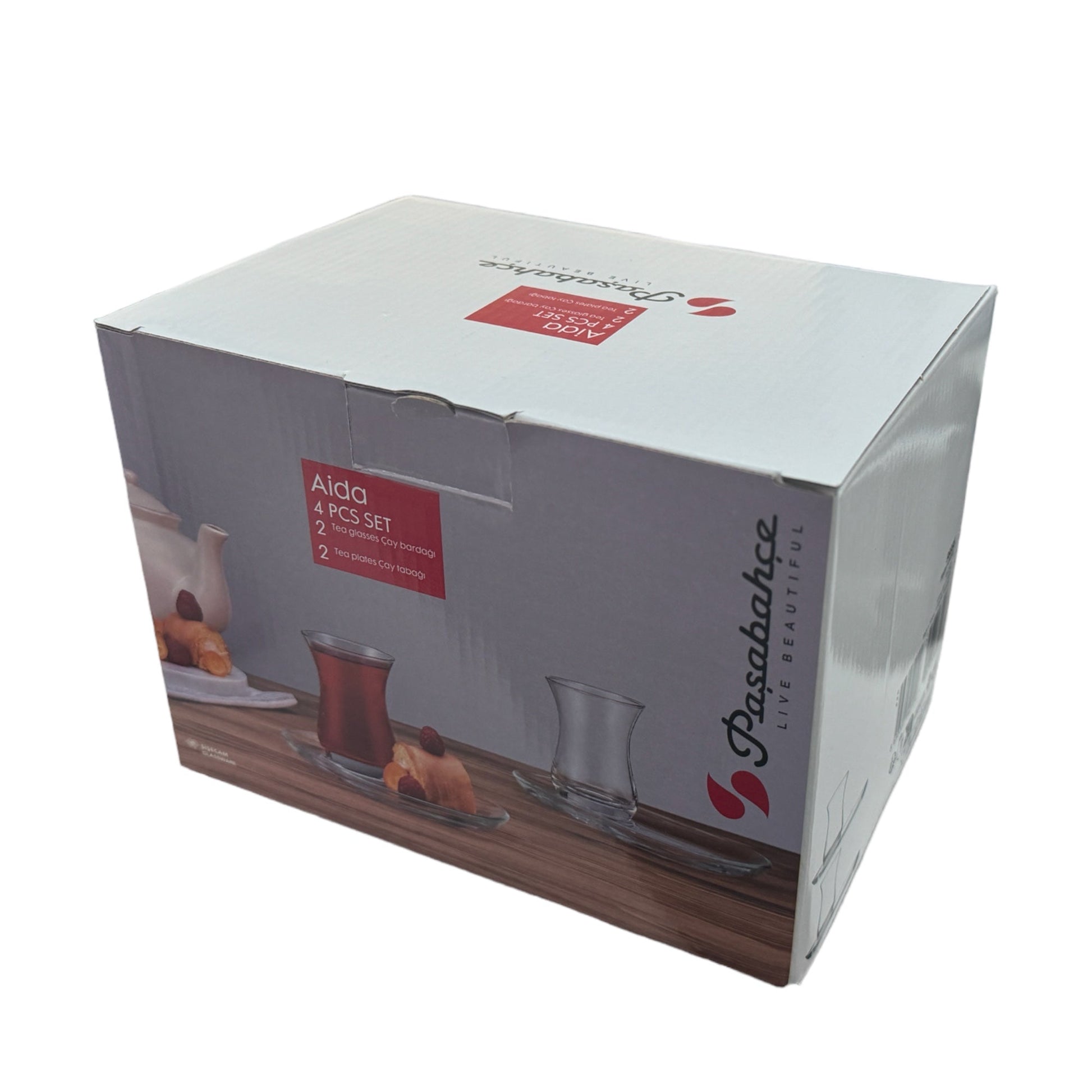 Incebelli Teeservice 4-tlg. Tulpenform transparent für Tee und Gäste