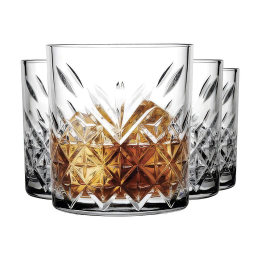 HELDENA Whiskygläser 205 ml mit Facettenstruktur – 4er-Set