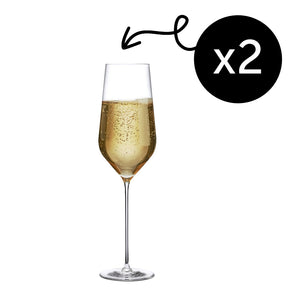 NUDE Stem Zero Trio Champagnergläser 285 ml – 2er Set Kristall | HELDENA